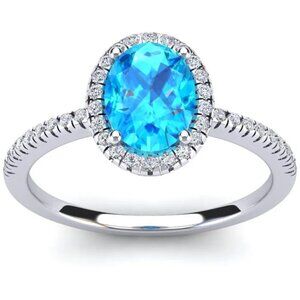 Gorgeous Diamond and Blue Topaz Ring- 1.5 Ct TW!- Christmas!